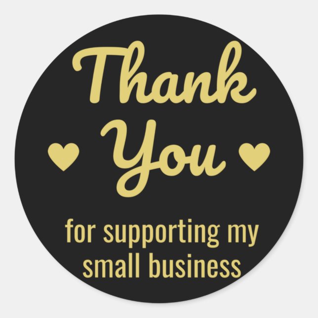 Sticker Rond Merci Pour Le Soutien De Ma Petite Entreprise Pers (Devant)