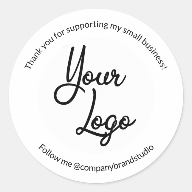 Sticker Rond Merci Pour Le Soutien De Mon Logo Pour Petites Ent (Devant)