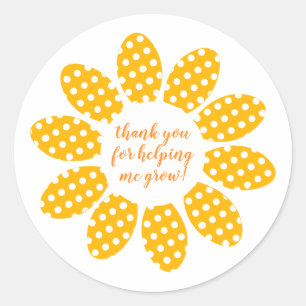 Sticker Rond Merci pour m'aider à développer Flower