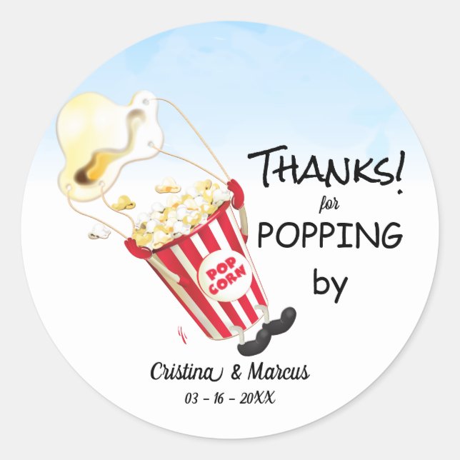 Sticker Rond Merci pour Popping By Popcorn Event (Devant)