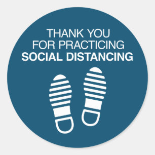 Sticker Rond Merci Pour Pratiquer La Distance Sociale
