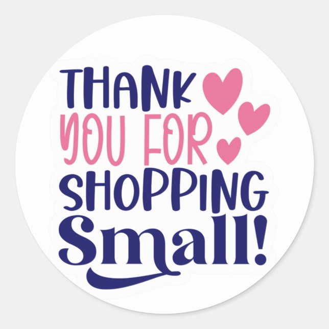 Sticker Rond Merci Pour Shopping Petite (Devant)