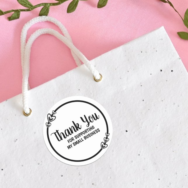 Sticker Rond Merci pour soutenir ma petite entreprise (Créateur téléchargé)