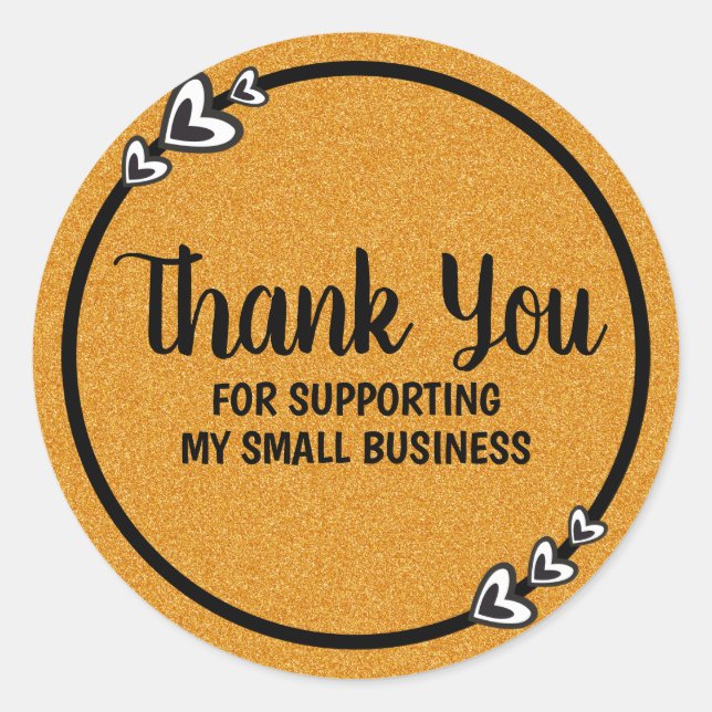 Sticker Rond Merci pour soutenir ma petite entreprise (Devant)