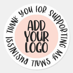 Sticker Rond Merci pour soutenir mon logo pour petites entrepri