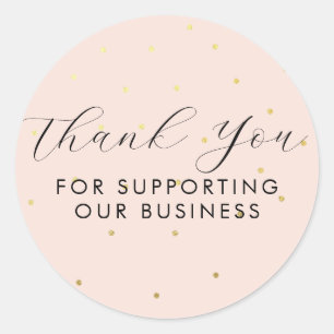 Sticker Rond Merci Pour Soutenir Nos Points D'Affaires