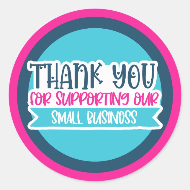 Sticker Rond Merci pour soutenir notre petite entreprise (Devant)