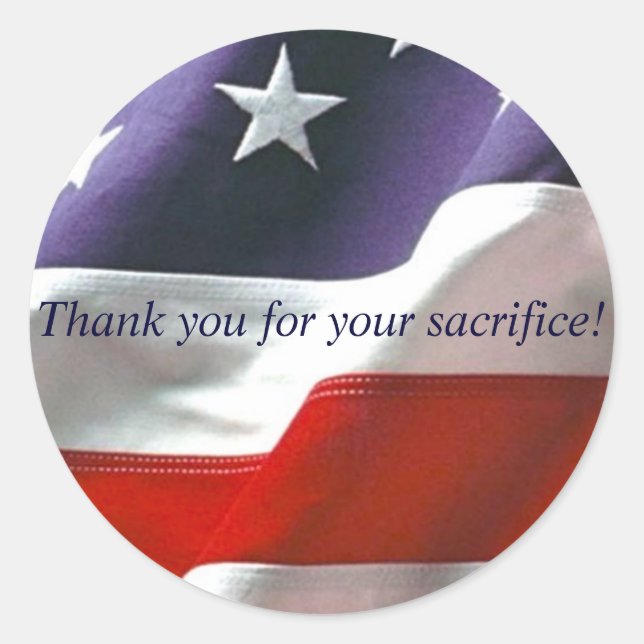 Sticker Rond Merci pour ton sacrifice ! (Devant)