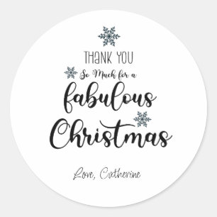 Sticker Rond Merci pour une fabuleuse invitation de noël