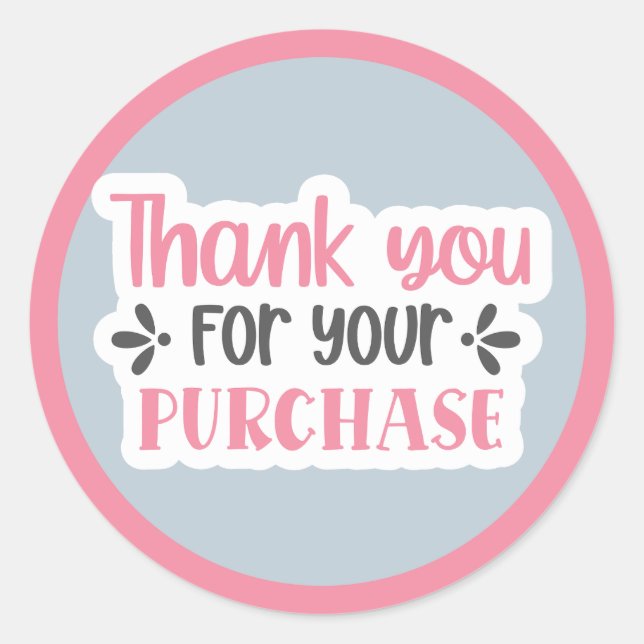 Sticker Rond Merci pour votre achat (Devant)