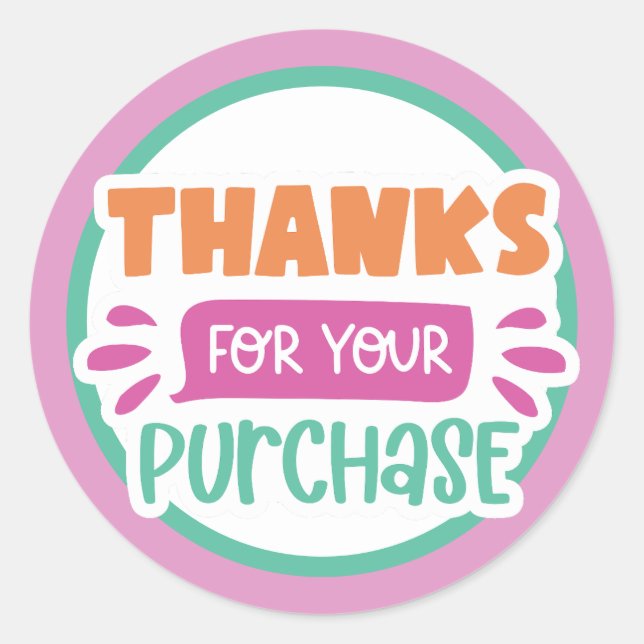 Sticker Rond Merci pour votre achat (Devant)