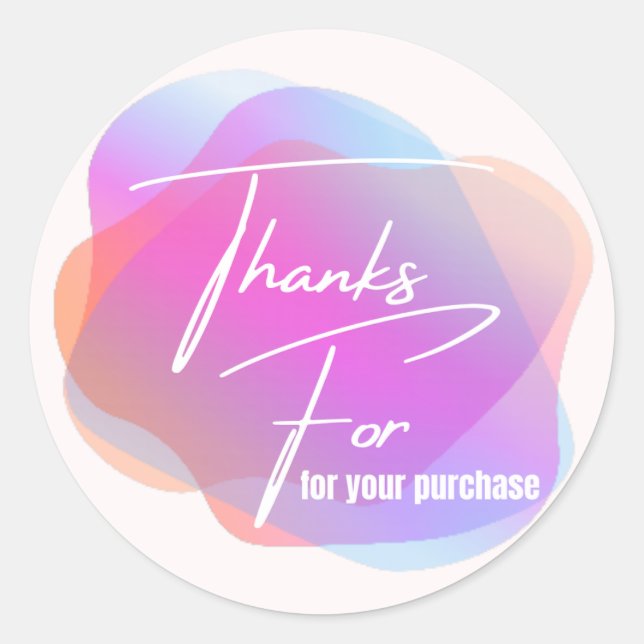 Sticker Rond Merci pour votre achat (Devant)