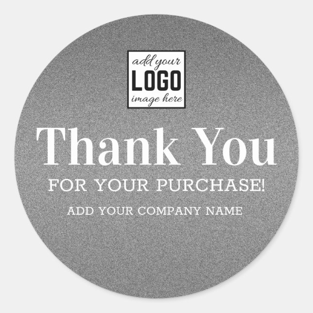 Sticker Rond Merci Pour Votre Achat Logo Parties scintillant ar (Devant)