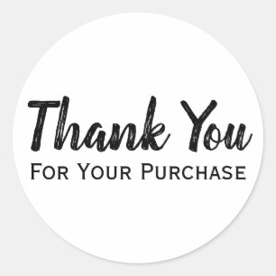 Sticker Rond Merci Pour Votre Achat Société Minimaliste