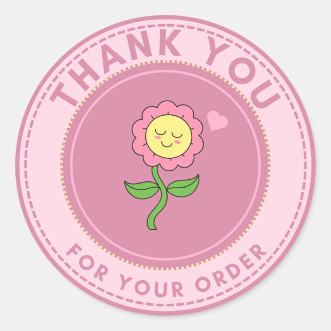 Sticker Rond Merci pour votre commande (Devant)