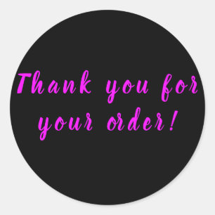 Sticker Rond Merci pour votre commande