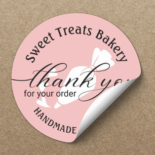 Sticker Rond Merci Pour Votre Commande Boulangerie De Gâteau Ro
