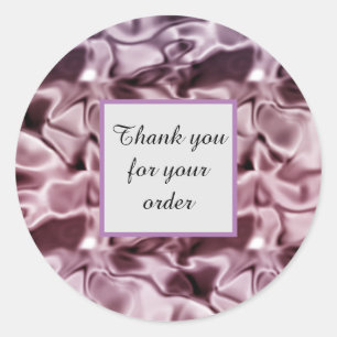 Sticker Rond Merci pour votre commande Feminine Pink Satin Soie