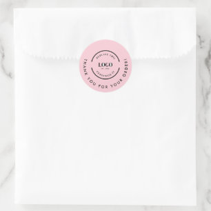 Sticker Rond Merci pour votre commande Logo personnalisé entrep