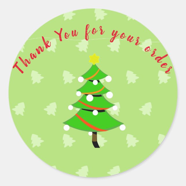 Sticker Rond Merci Pour Votre Commande Noël (Devant)