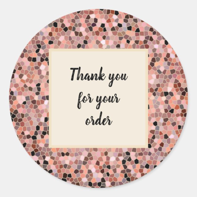 Sticker Rond Merci pour votre commande Professional Pink Mosaic (Devant)
