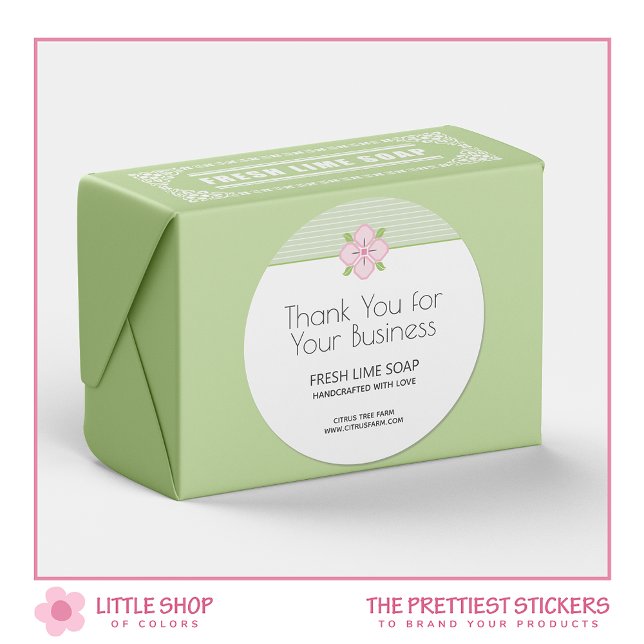 Sticker Rond Merci pour votre entreprise Lime Soap (Créateur téléchargé)