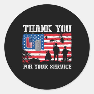 Sticker Rond Merci Pour Votre Service Anciens Combattants Du Dr