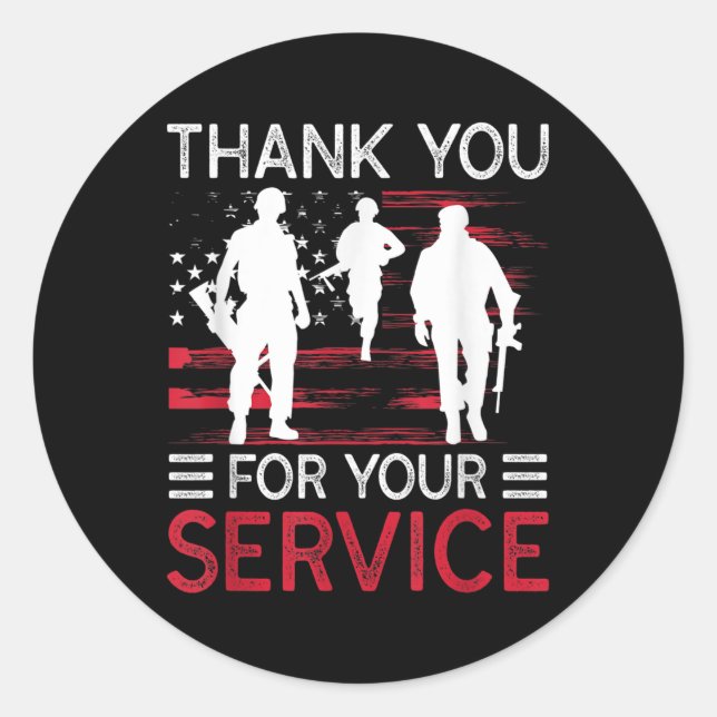 Sticker Rond Merci Pour Votre Service Memorial Day (Devant)