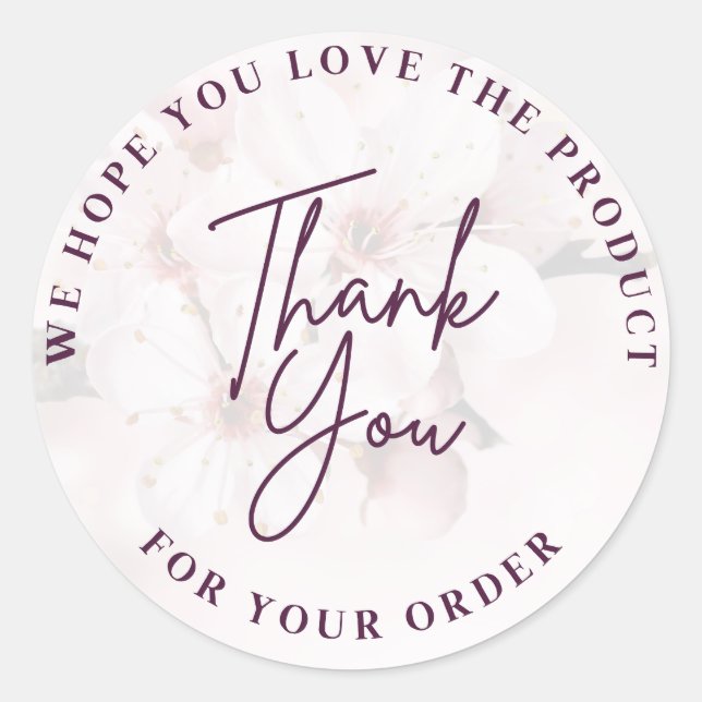 Sticker Rond Merci pour vous commander Fournitures pour petites (Devant)