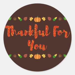 Sticker Rond Merci Pour Vous, Thanksgiving