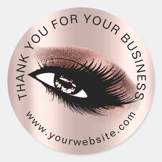 Sticker Rond Merci Professionnel Eyelas Promotionnels Entrepris (Devant)