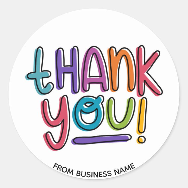 Sticker Rond Merci Rainbow Remerciements aux entreprises (Devant)
