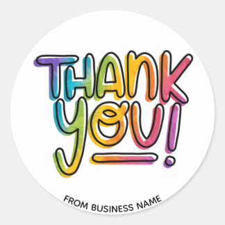 Sticker Rond Merci Rainbow Remerciements aux entreprises