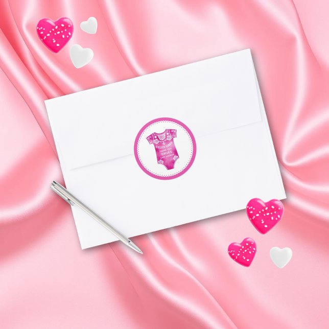 Sticker Rond Merci rose Cielito Lindo baby shower fille (Créateur téléchargé)