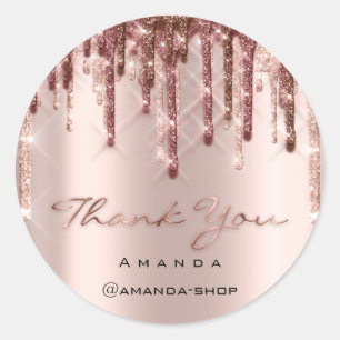 Sticker Rond Merci Rose maquillage Eyelash 3D goutte