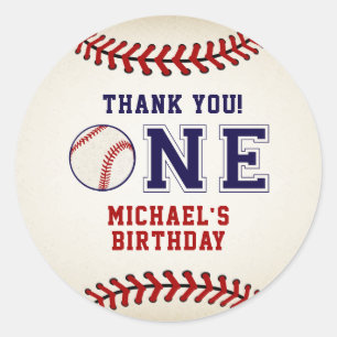 Sticker Rond Merci rustique de baseball