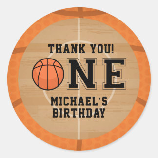 Sticker Rond Merci rustique de basket-ball