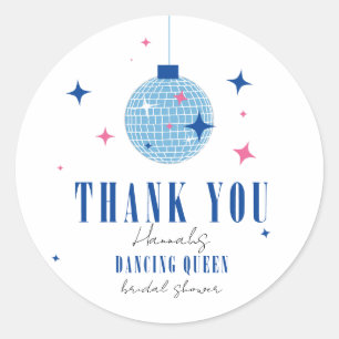 Sticker Rond Merci Santorini Musical disco enterrement de vie d