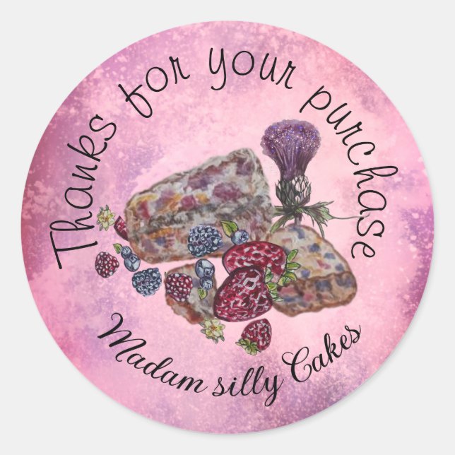 Sticker Rond merci scones & baies (Devant)