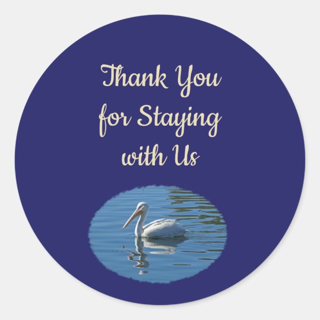 Sticker Rond Merci Séjour Beach House Appréciation des clients (Devant)