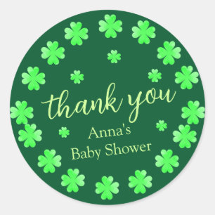 Sticker Rond Merci shamrock favorable