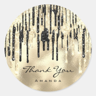 Sticker Rond Merci Shopping Bridal Black Gold Drives