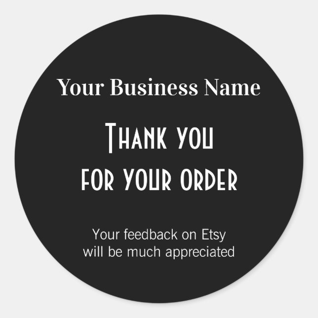 Sticker Rond Merci s'il vous plaît laisser commentaires emballa (Devant)