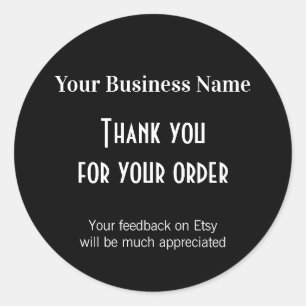 Sticker Rond Merci s'il vous plaît laisser commentaires emballa