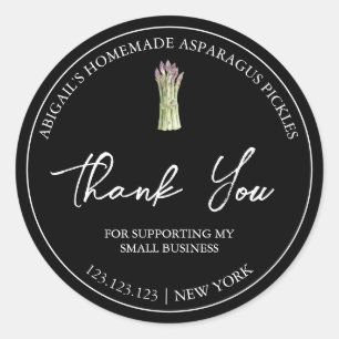 Sticker Rond Merci simple à la maison Asparagus Pickle Étiquett