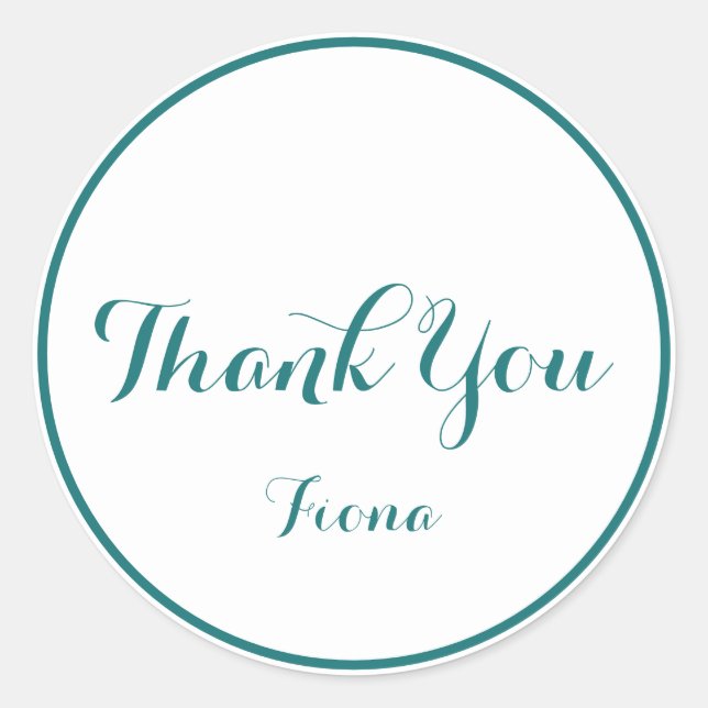 Sticker Rond Merci simple blanc et vert (Devant)