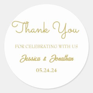 Sticker Rond Merci simple et élégant mariage préféré