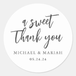 Sticker Rond Merci simple et élégant mariage préféré