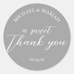 Sticker Rond Merci simple et élégant mariage préféré
