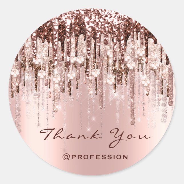 Sticker Rond Merci Small Business Drives Rose Drives Blush (Devant)